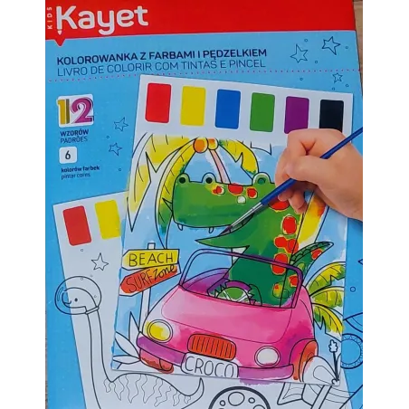 KOLOROWANKA Z FARBAMI I PĘDZĘLKIEM KAYET 3+