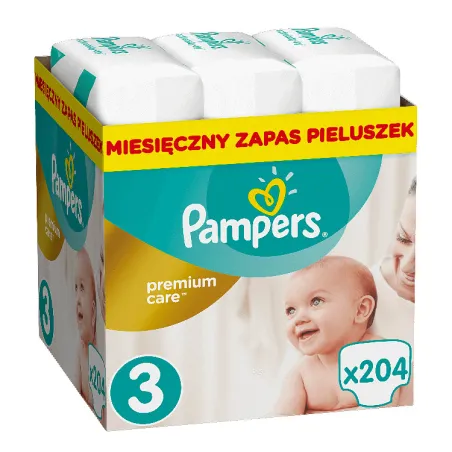 PAMPERS ACTIVE BABY DRY ROZMIAR 3 5-9 KG MIDI 208 PIELUSZEK