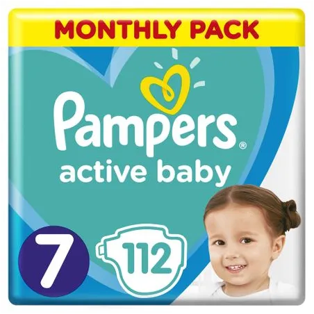 PIELUSZKI PAMPERS ACTIVE BABY 7 - 112 szt 15KG+