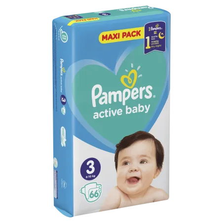 Pieluszki Pampers Active Baby Rozmiar 3 6-10 Kg 66 Szt. Pieluszki Pampers Active Baby Rozmiar 3 6-10 Kg 66 Szt.