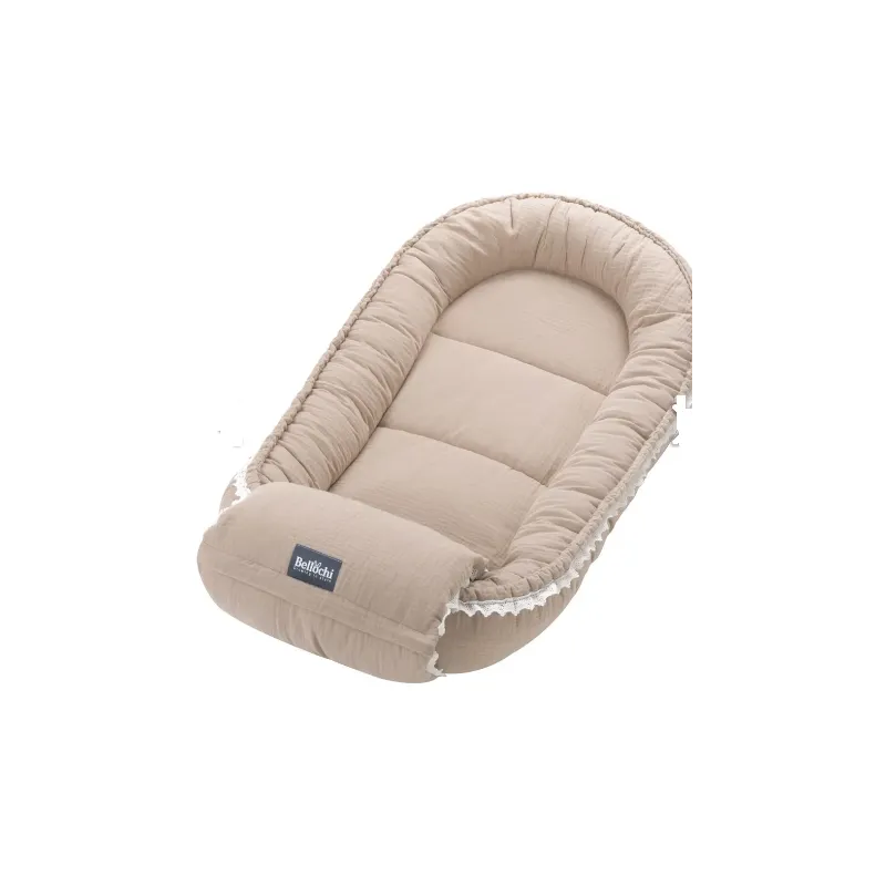 KOKON BAWEŁNIANY CUDDLY MUSLIN BEIGE Z WIELOFUNKCYJNĄ OWIJKĄ 100 X 60 X 14CM BELLOCHI