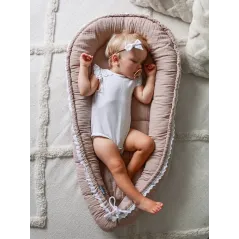 Kokon Bawełniany Cuddly Muslin Beige Z Wielofunkcyjną Owijką 100 X 60 X 14Cm Bellochi