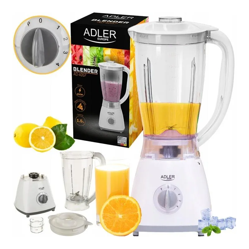 BLENDER KIELICHOWY AD4057 450W 1,5L 4 PRĘDKOŚCI ADLER