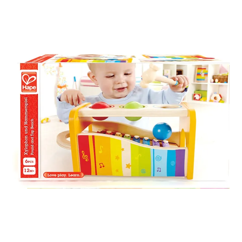 KSYLOFON HAPE POUND AND TAP BENCH Z PIŁECZKAMI DLA DZIECI 12M+