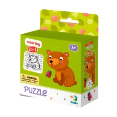 MISIEK PUZZLE Z KOLOROWANKĄ 16 ELEMENTÓW 3+