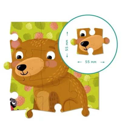 Misiek Puzzle Z Kolorowanką 16 Elementów 3+