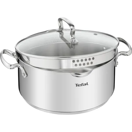 GARNEK TEFAL DUETTO+ 20CM 2,7L Z POKRYWKĄ – STAL NIERDZEWNA, DO WSZYSTKICH KUCHENEK