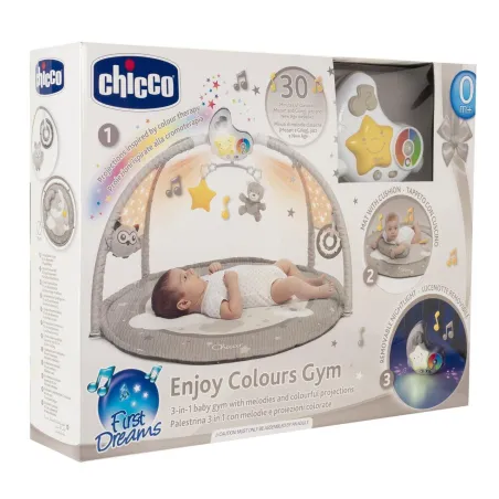 Chicco Mata Dla Niemowlaka 3W1 Enjoy Colors Neutral – Z Projektorem, Muzyką I Poduszką 0+