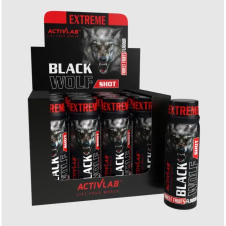 ACTIVLAB BLACK WOLF SHOT 80 ML – PRZEDTRENINGOWY ENERGETYCZNY SHOT 200 MG KOFEINY, BETA-ALANINA, EAA