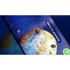 INTERAKTYWNY GLOBUS 21 CM Z MAPĄ FIZYCZNĄ I APLIKACJĄ