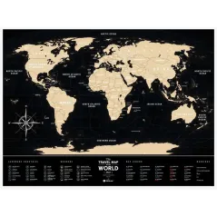Mapa Zdrapka Świat Travel Map Black World 80 X 60 Cm