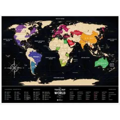 MAPA ZDRAPKA ŚWIAT TRAVEL MAP BLACK WORLD 80 X 60 CM