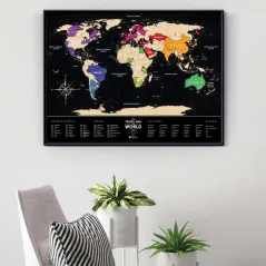 MAPA ZDRAPKA ŚWIAT TRAVEL MAP BLACK WORLD 80 X 60 CM