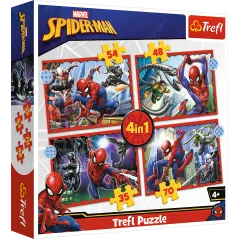BOHATERSKI SPIDERMAN PUZZLE 4W1 207 ELEMENTÓW TREFL 4+