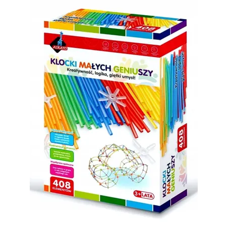 Klocki Małych Geniuszy Słomki 408 Elementów Zestaw Konstrukcyjny 3+