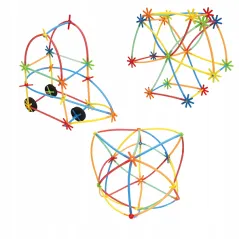 Klocki Małych Geniuszy Słomki 408 Elementów Zestaw Konstrukcyjny 3+