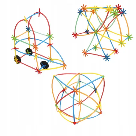 Klocki Małych Geniuszy Słomki 408 Elementów Zestaw Konstrukcyjny 3+