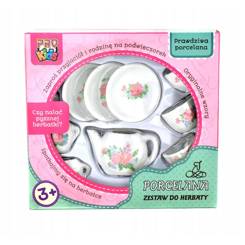 ZESTAW DO HERBATY PORCELANOWY NACZYNKA DLA DZIECI PRO KIDS 3+
