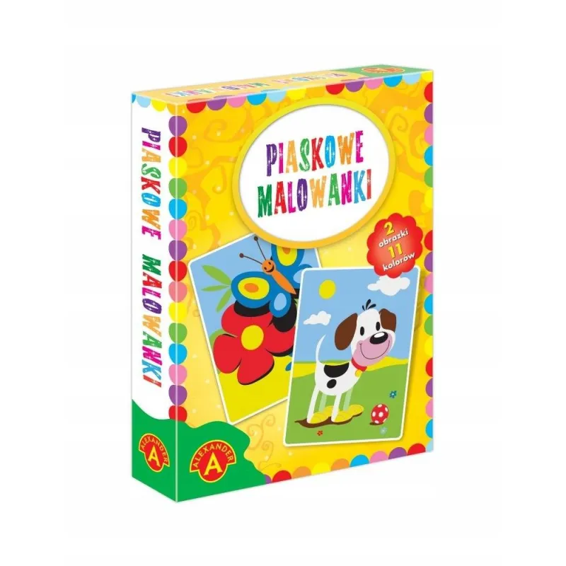 PIASKOWE MALOWANKI PIES I MOTYL ZESTAW DO TWÓRCZEJ ZABAWY DLA DZIECI 6+