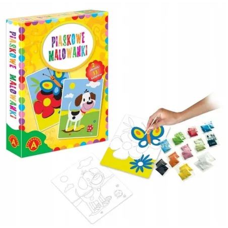 Piaskowe Malowanki Pies I Motyl Zestaw Do Twórczej Zabawy Dla Dzieci 6+