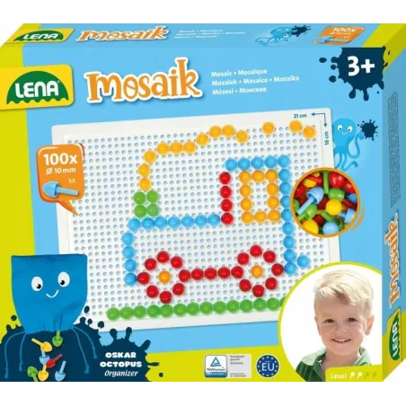 Mozaika Kolorowa 100 Elementów Zestaw Kreatywny Lena 3+