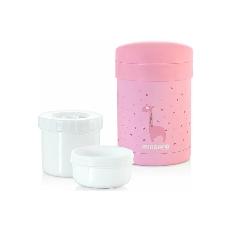 TERMOS NA JEDZENIE Z 2 POJEMNIKAMI HERMETYCZNYMI MINILAND ROSE 700ML