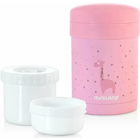 TERMOS NA JEDZENIE Z 2 POJEMNIKAMI HERMETYCZNYMI MINILAND ROSE 700ML