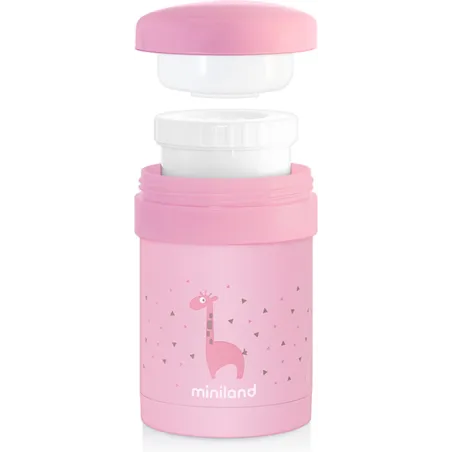 Termos Na Jedzenie Z 2 Pojemnikami Hermetycznymi Miniland Rose 700Ml