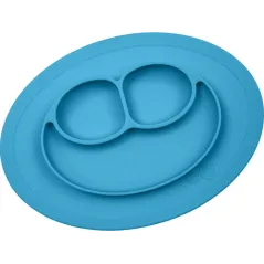 SILIKONOWY TALERZYK Z PODKŁADKĄ MINI MAT NIEBIESKI 2W1