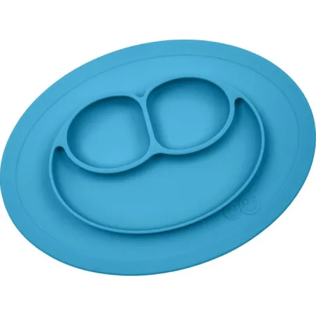 SILIKONOWY TALERZYK Z PODKŁADKĄ MINI MAT NIEBIESKI 2W1
