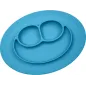Silikonowy Talerzyk Z Podkładką Mini Mat Niebieski 2W1