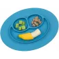 Silikonowy Talerzyk Z Podkładką Mini Mat Niebieski 2W1