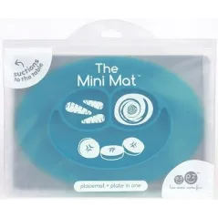 SILIKONOWY TALERZYK Z PODKŁADKĄ MINI MAT NIEBIESKI 2W1