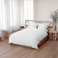 Pościel Bawełniana Biała 160X200 Cm Spod Igły I Nitki