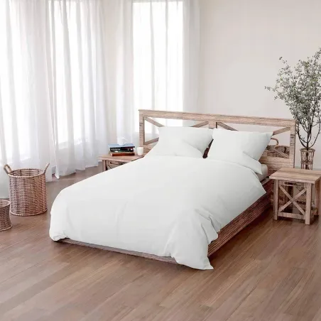 Pościel Bawełniana Biała 160X200 Cm Spod Igły I Nitki