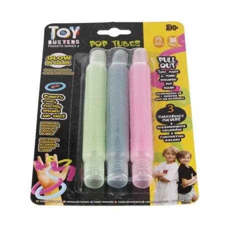 ŚWIECĄCE W CIEMNOŚCI ELASTYCZNE RURKI SENSORYCZNE ANTYSTRESOWE 22 CM 3 SZT. 3+