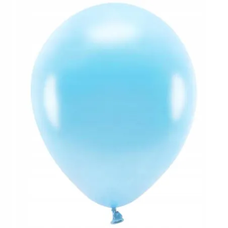 Balony Ekologiczne Metaliczne Niebieski Jasny 30 Cm Zestaw 10 Sztuk
