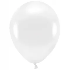 BALONY EKOLOGICZNE METALICZNE BIAŁE 30 CM ZESTAW 10 SZTUK
