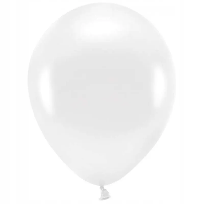 BALONY EKOLOGICZNE METALICZNE BIAŁE 30 CM ZESTAW 10 SZTUK