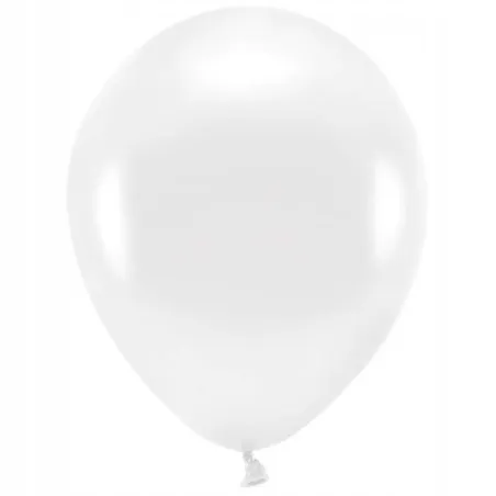 BALONY EKOLOGICZNE METALICZNE BIAŁE 30 CM ZESTAW 10 SZTUK