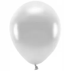 BALONY EKOLOGICZNE METALICZNE SREBRNE 30 CM ZESTAW 10 SZTUK
