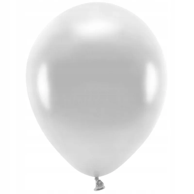 BALONY EKOLOGICZNE METALICZNE SREBRNE 30 CM ZESTAW 10 SZTUK