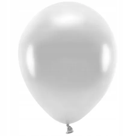 BALONY EKOLOGICZNE METALICZNE SREBRNE 30 CM ZESTAW 10 SZTUK