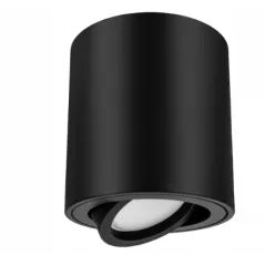 OPRAWA NATYNKOWA GU10 OKRĄGŁA 80X84 MM CZARNA RUCHOMA – ALUMINIOWA LAMPA SUFITOWA LED