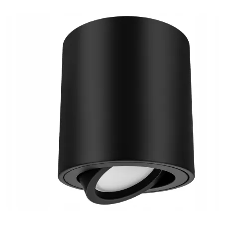 OPRAWA NATYNKOWA GU10 OKRĄGŁA 80X84 MM CZARNA RUCHOMA – ALUMINIOWA LAMPA SUFITOWA LED