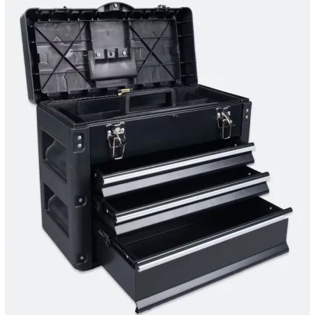 SKRZYNIA NARZĘDZIOWA PROWORKS 49-X3 3 SZUFLADY, WYJMOWANA TACA, METALOWE WZMOCNIENIA