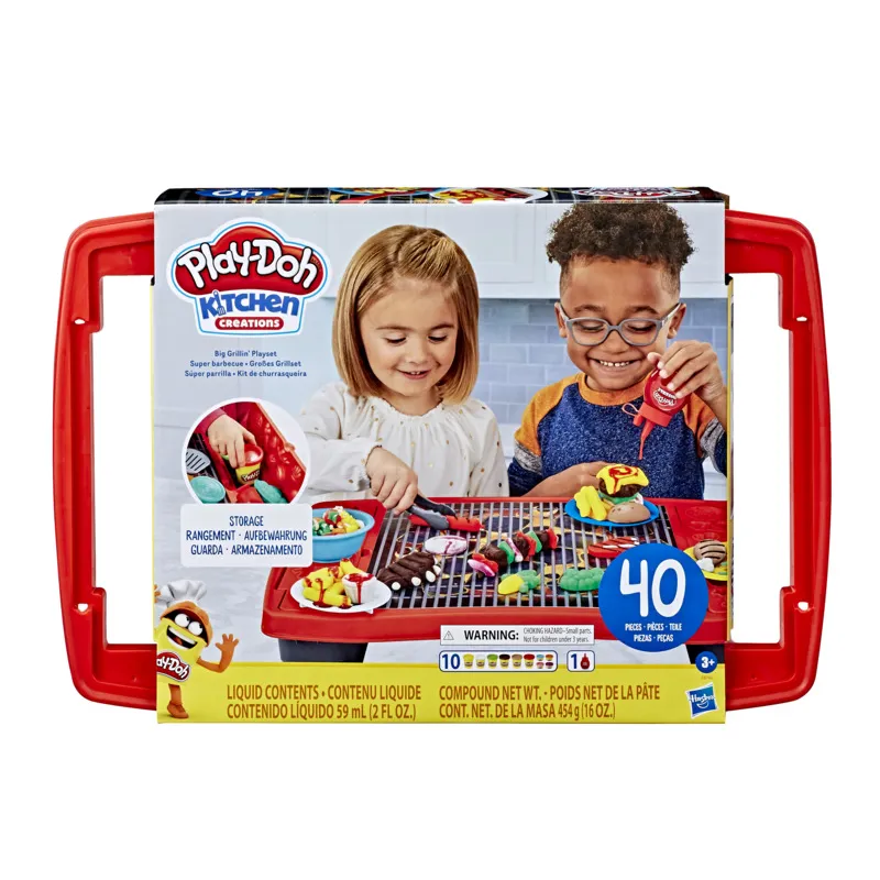 PLAY-DOH GRILL DUŻY ZESTAW Z CIASTOLINĄ 3+