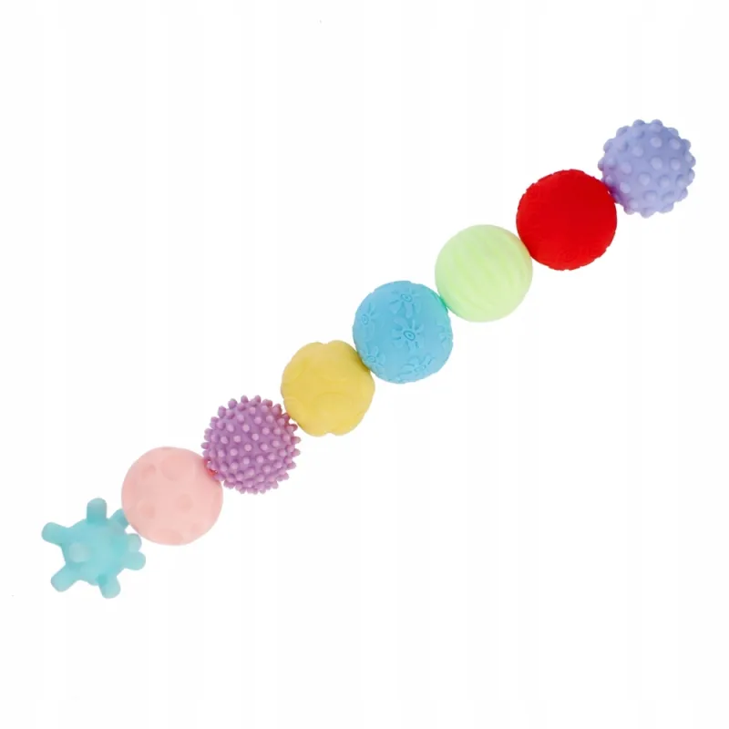 PIŁECZKI SENSORYCZNE DLA NIEMOWLĄT 8 SZT. BAM BAM 6M+