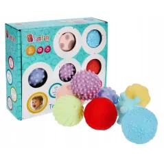 PIŁECZKI SENSORYCZNE DLA NIEMOWLĄT 8 SZT. BAM BAM 6M+