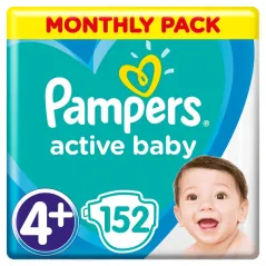 PAMPERS ACTIVE BABY 152 PIELUCHY ROZMIAR 4+  MAXI, 10-15 KG